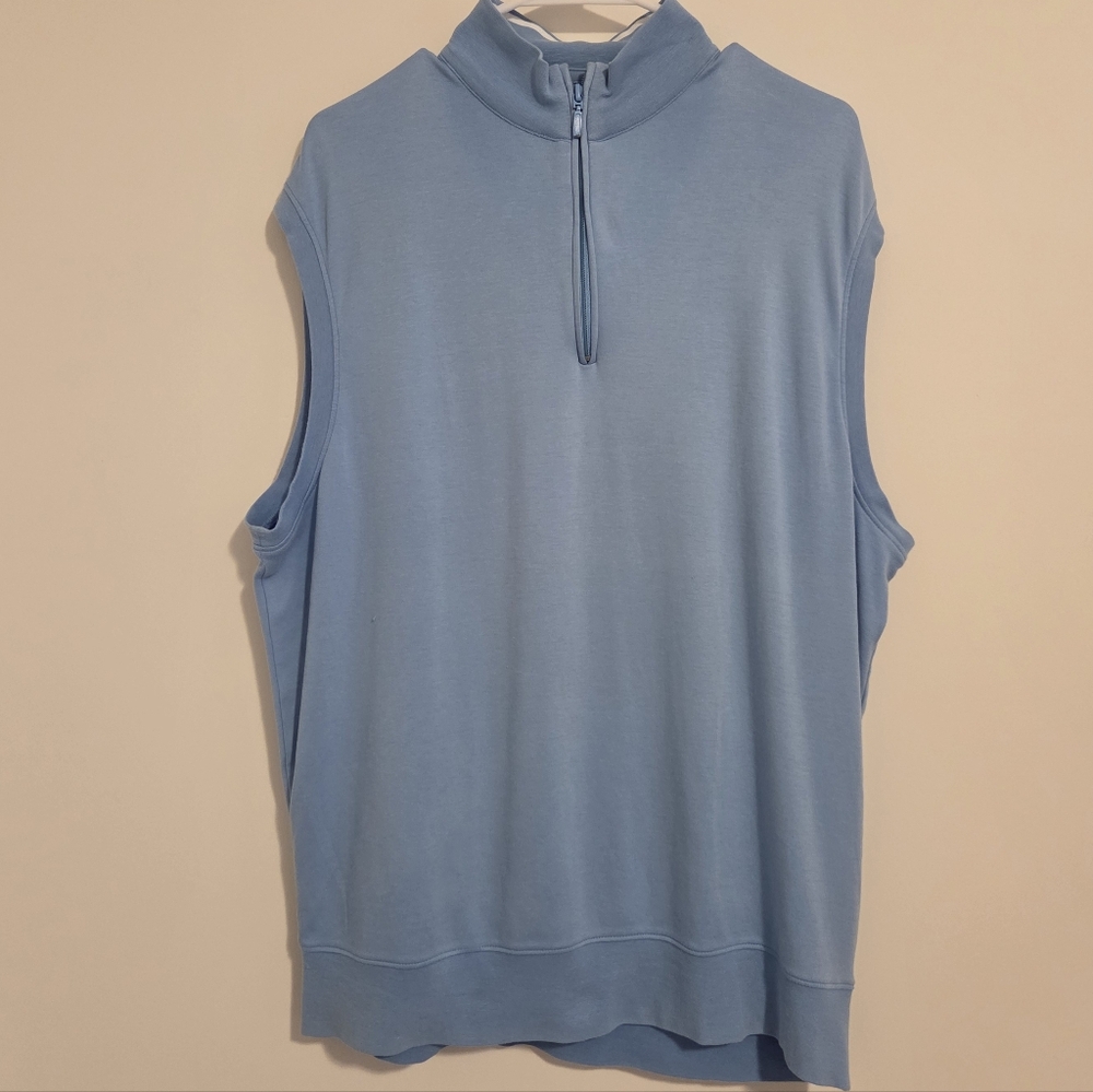 Peter Millar Blue Quarter Zip Vest